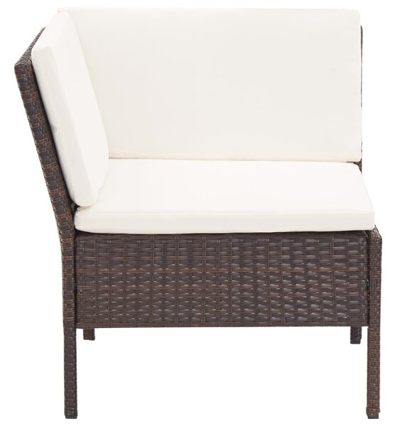 VidaXL 3-részes barna polyrattan kerti ülőgarnitúra párnákkal