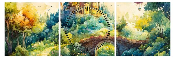 Kép - Mesebeli kastély (órával) (90x30 cm)