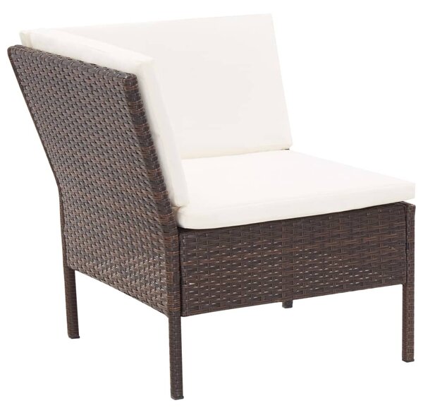 VidaXL 3-részes barna polyrattan kerti ülőgarnitúra párnákkal