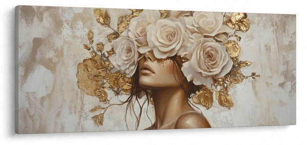 Kép - Lány rózsákkal (120x50 cm)