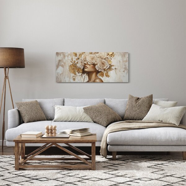 Kép - Lány rózsákkal (120x50 cm)