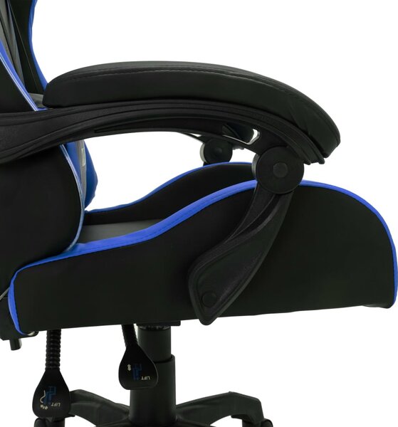 Kék és fekete műbőr versenyszék RGB LED-világítással
