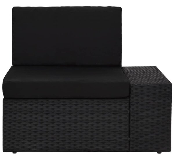 4 részes fekete polyrattan kerti ülőgarnitúra