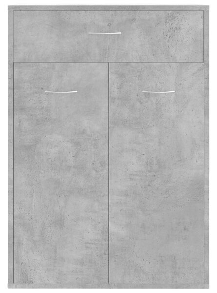 Betonszürke szerelt fa cipősszekrény 60 x 35 x 84 cm
