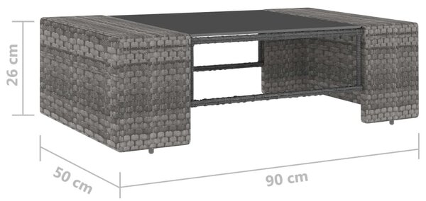 2 részes szürke polyrattan kerti ülőgarnitúra