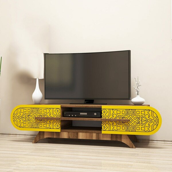 Hanah Home TV állvány diófa sárga Defne - diófa sárga