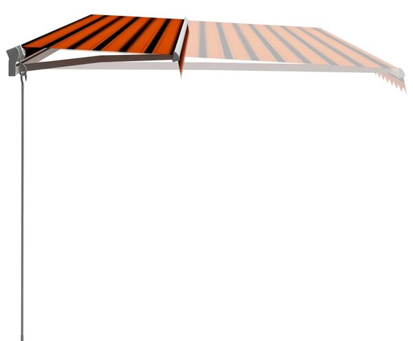 Narancssárga és barna kézzel kihúzható napellenző 600 x 300 cm