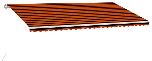 Narancssárga és barna kézzel kihúzható napellenző 600 x 300 cm