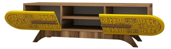 Hanah Home TV állvány diófa sárga Defne - diófa sárga