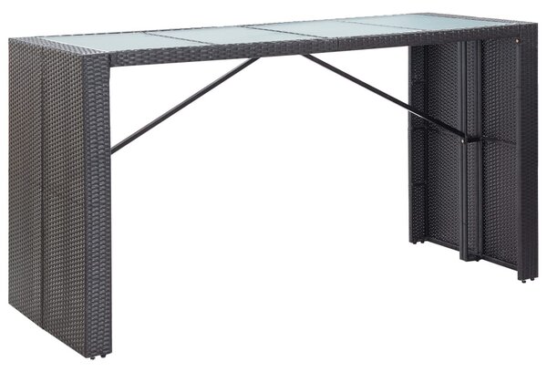 9-részes fekete kültéri polyrattan bárszett