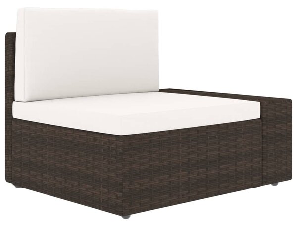 VidaXL 5 részes barna polyrattan kerti ülőgarnitúra párnákkal