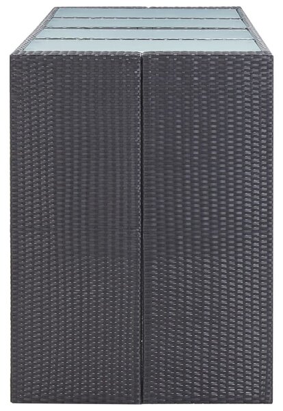 9-részes fekete kültéri polyrattan bárszett