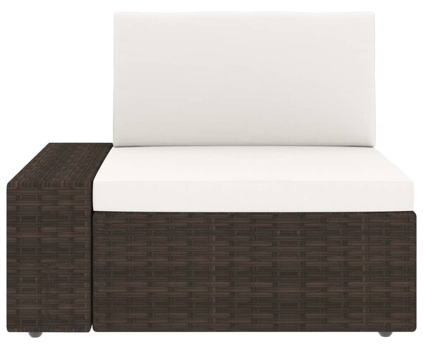 VidaXL 5 részes barna polyrattan kerti ülőgarnitúra párnákkal