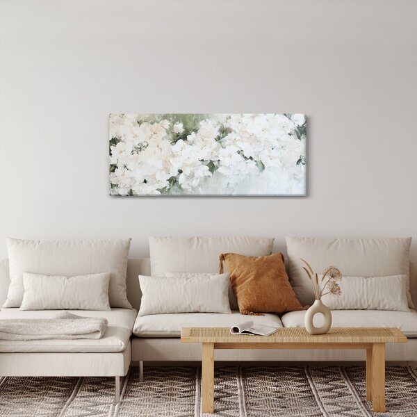 Kép - Fehér virág absztrakció (120x50 cm)