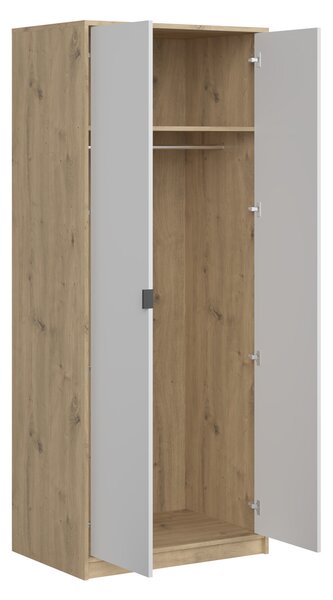 NEPON szekrény 80x197x55 - artisan tölgy / fehér