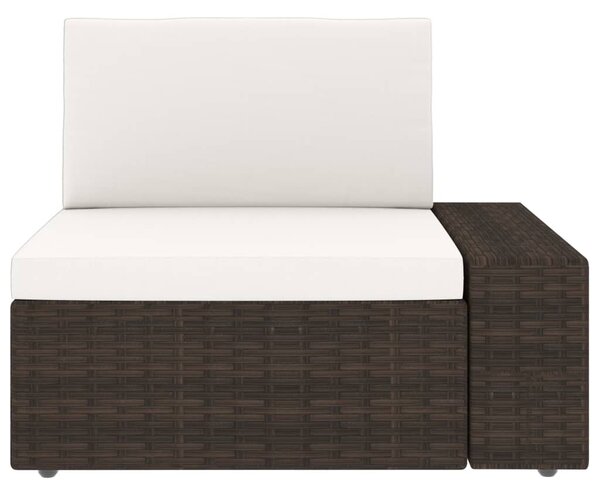 VidaXL 5 részes barna polyrattan kerti ülőgarnitúra párnákkal