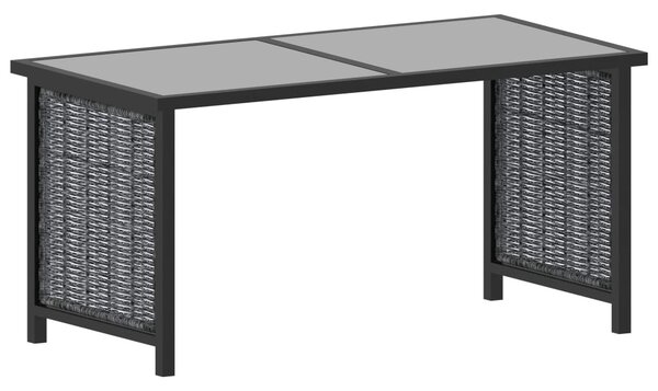 8 részes antracitszürke kerti polyrattan ülőgarnitúra párnákkal