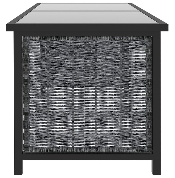 8 részes antracitszürke kerti polyrattan ülőgarnitúra párnákkal