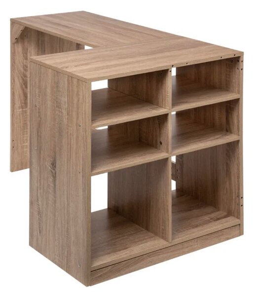 Intenso Home L alakú sarok íróasztal / számítógépasztal polcokkal 110x69cm | Sonoma tölgy szín
