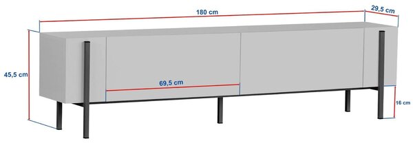 Hanah Home TV Stand Travertine Barok Walnut Gold Nexus - Travertine, Barok Walnut, Gold