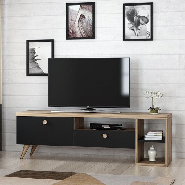 Hanah Home TV állvány Fekete Tölgy Parion - Fekete