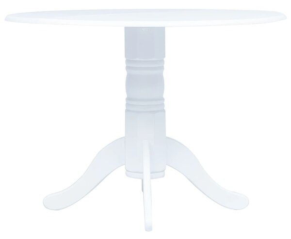 Fehér tömör gumifa étkezőasztal 106 cm