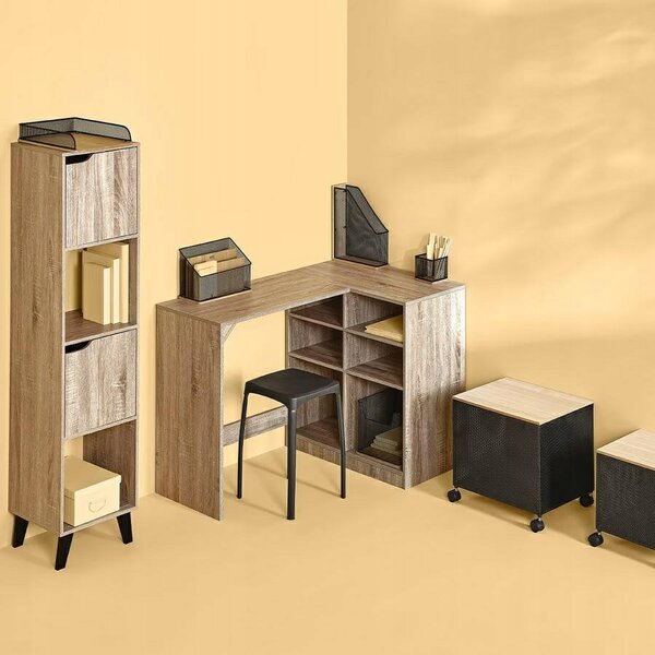 Intenso Home L alakú sarok íróasztal / számítógépasztal polcokkal 110x69cm | Sonoma tölgy szín