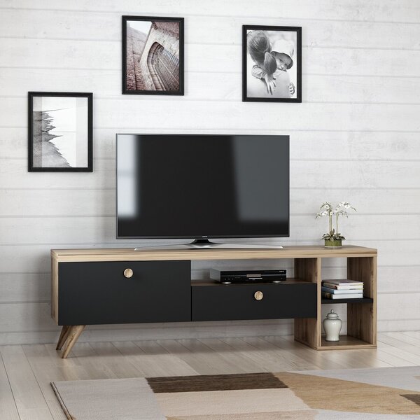 Hanah Home TV állvány Fekete Tölgy Parion - Fekete