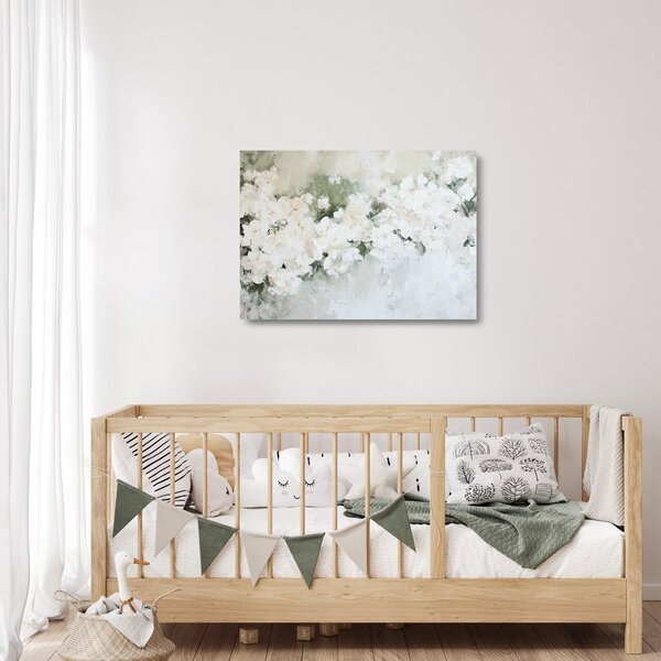 Üveg kép - Fehér virág absztrakció (70x50 cm)