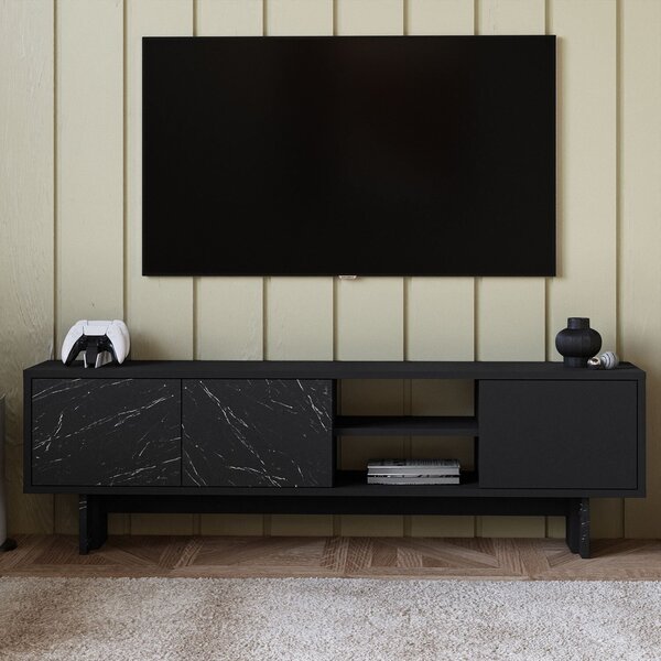 Hanah Home TV állvány BlackMarble Ravello - Fekete, Márvány