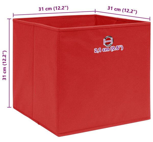 10 db piros szövet tárolódoboz 32 x 32 x 32 cm