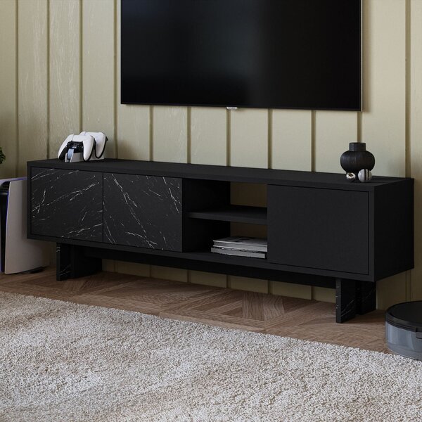 Hanah Home TV állvány BlackMarble Ravello - Fekete, Márvány