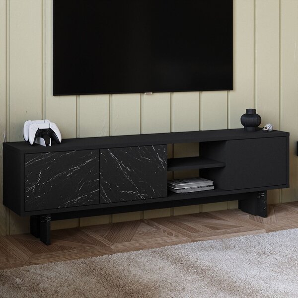 Hanah Home TV állvány BlackMarble Ravello - Fekete, Márvány