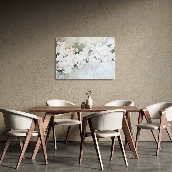 Üveg kép - Fehér virág absztrakció (70x50 cm)