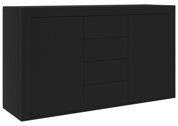 Fekete szerelt fa tálalószekrény 120 x 36 x 69 cm
