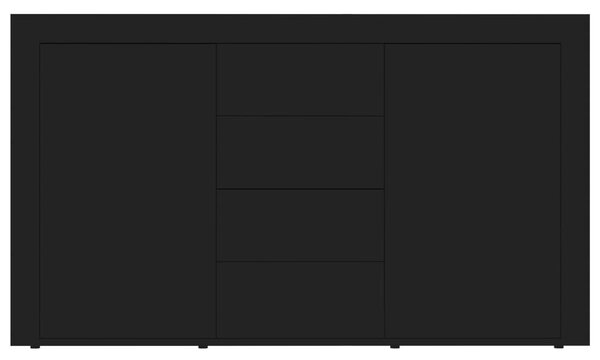 Fekete szerelt fa tálalószekrény 120 x 36 x 69 cm