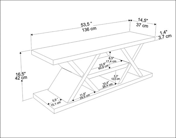 Hanah Home TV Stand Oak Massi - Oak