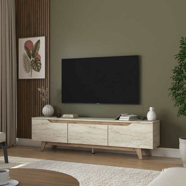 Hanah Home TV állvány travertin dió AA168