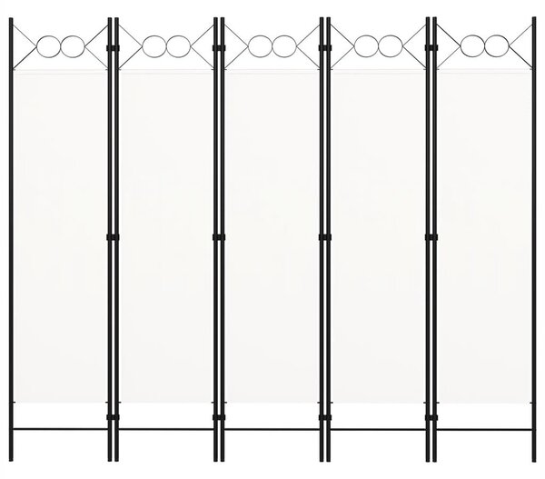 Fehér 5 paneles paraván 200 x 180 cm