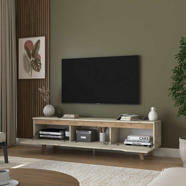 Hanah Home TV állvány travertin dió AA168