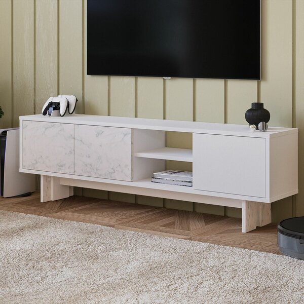 Hanah Home TV állvány White Marble Ravello - Fehér, márvány