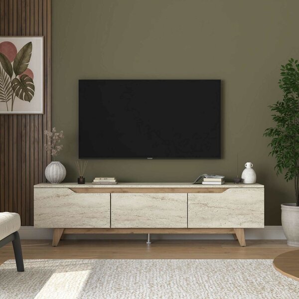 Hanah Home TV állvány travertin dió AA168
