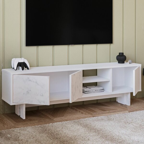 Hanah Home TV állvány White Marble Ravello - Fehér, márvány