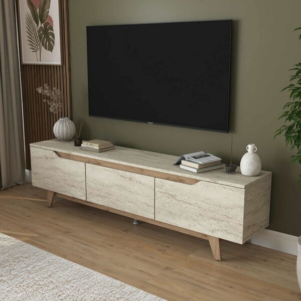 Hanah Home TV állvány travertin dió AA168