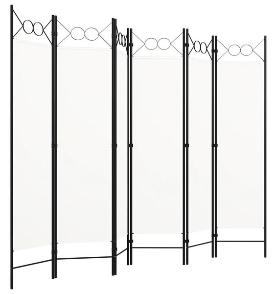 Fehér 6-paneles paraván 240 x 180 cm