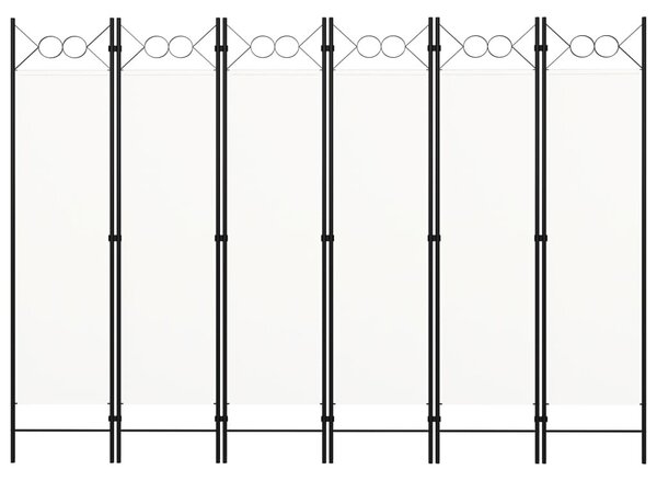 Fehér 6-paneles paraván 240 x 180 cm