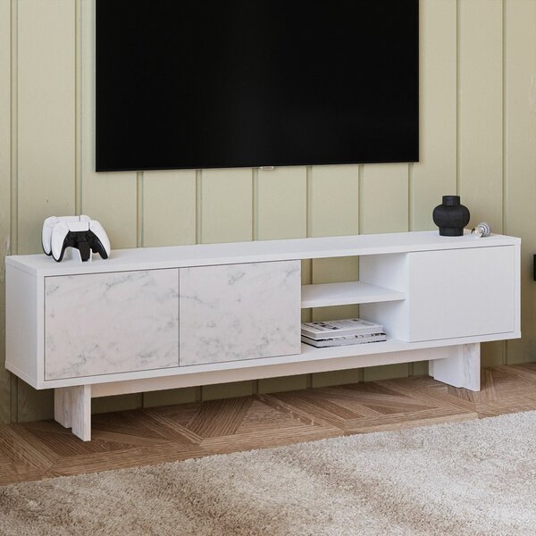 Hanah Home TV állvány White Marble Ravello - Fehér, márvány