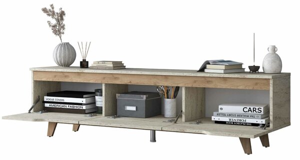 Hanah Home TV állvány travertin dió AA168