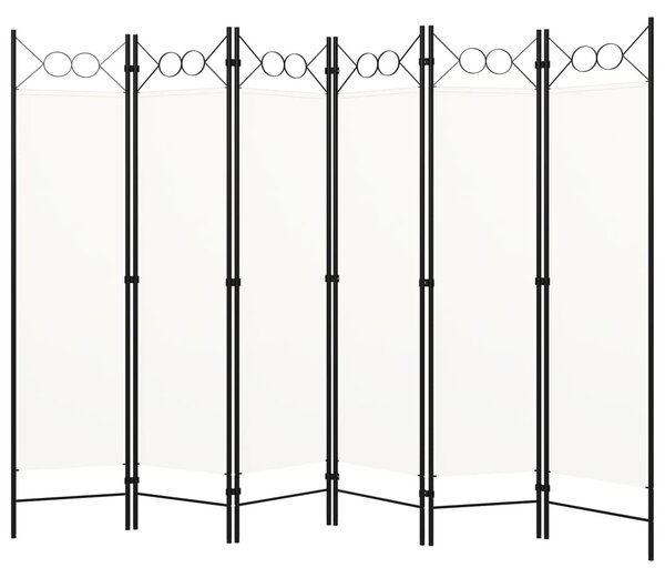 Fehér 6-paneles paraván 240 x 180 cm