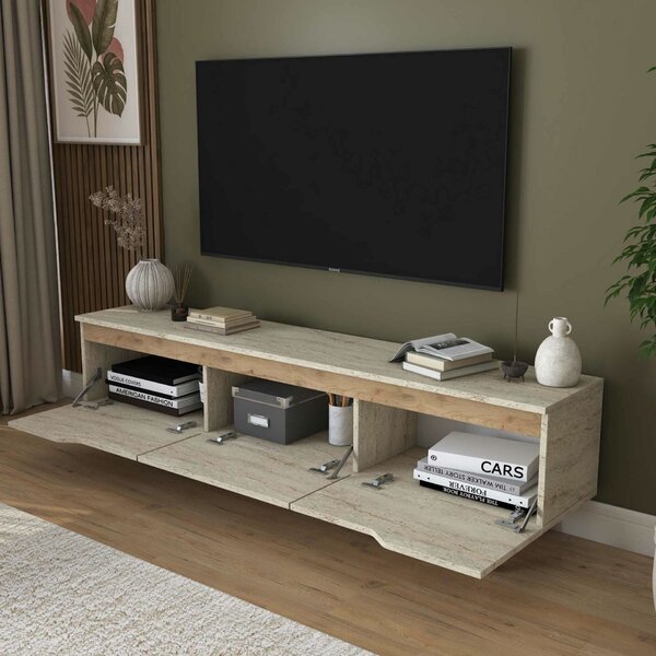 Hanah Home TV állvány travertin dió AA168
